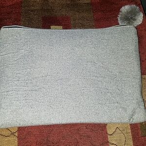 Gray Fuzzy Pom-Pom Clutch